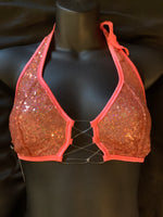 702 String Halter Tie Top with Sequins