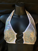 702 String Halter Tie Top with Sequins
