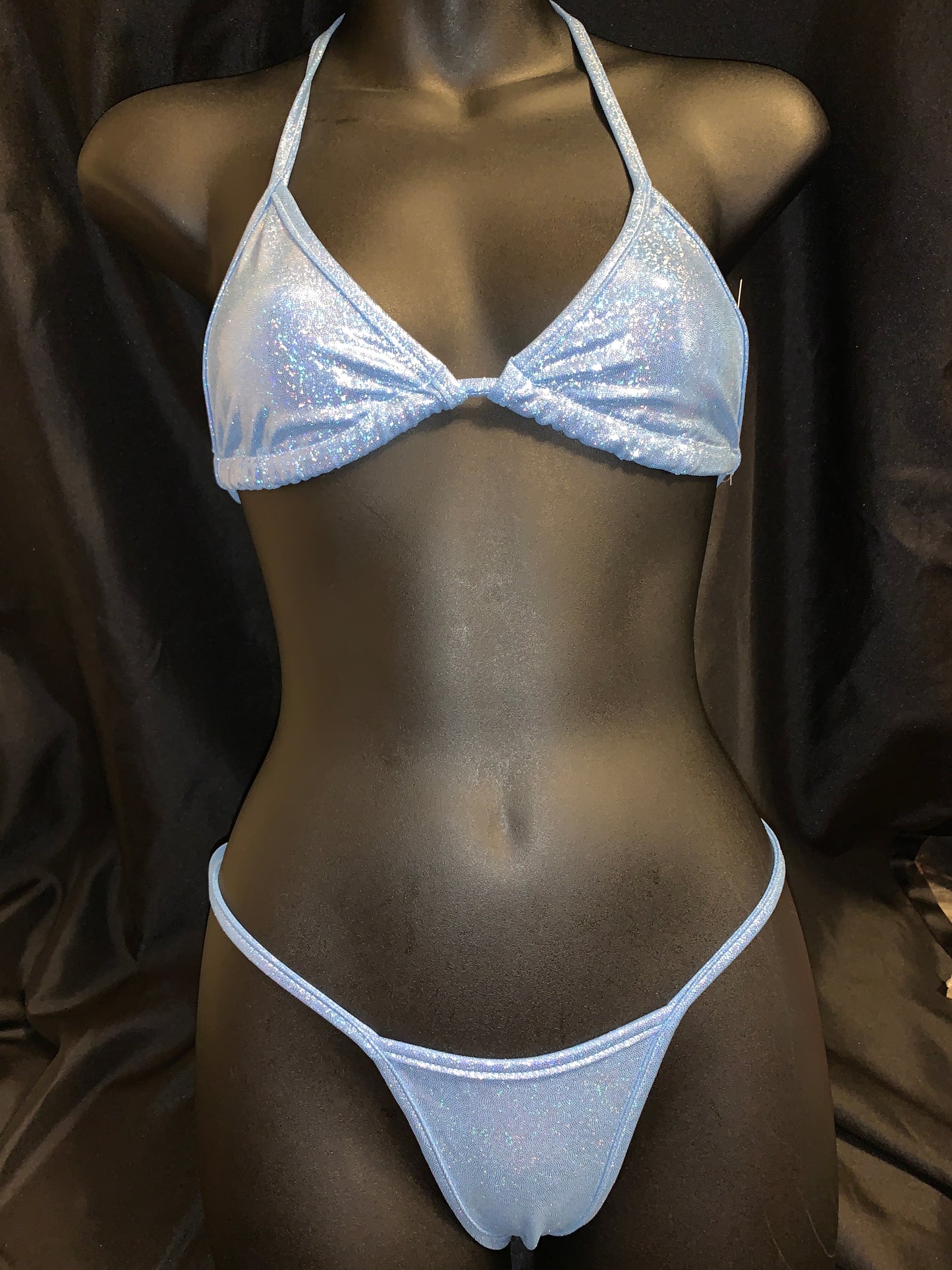 2 Piece Foil Triangle Top with Y-Back Thong-The Edge OK