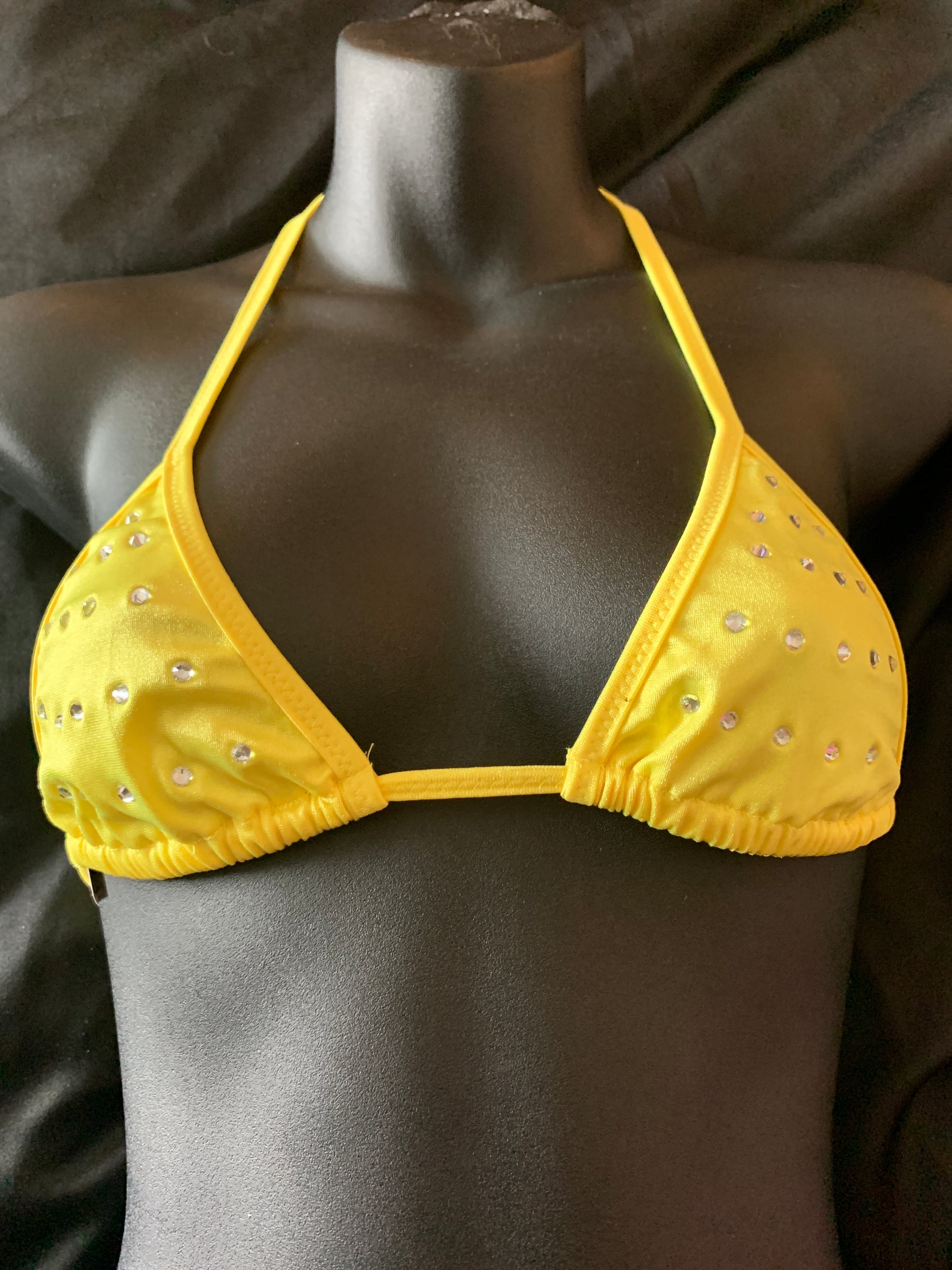 1038SR Small Rhinestone Triangle Bikini Top-The Edge OK