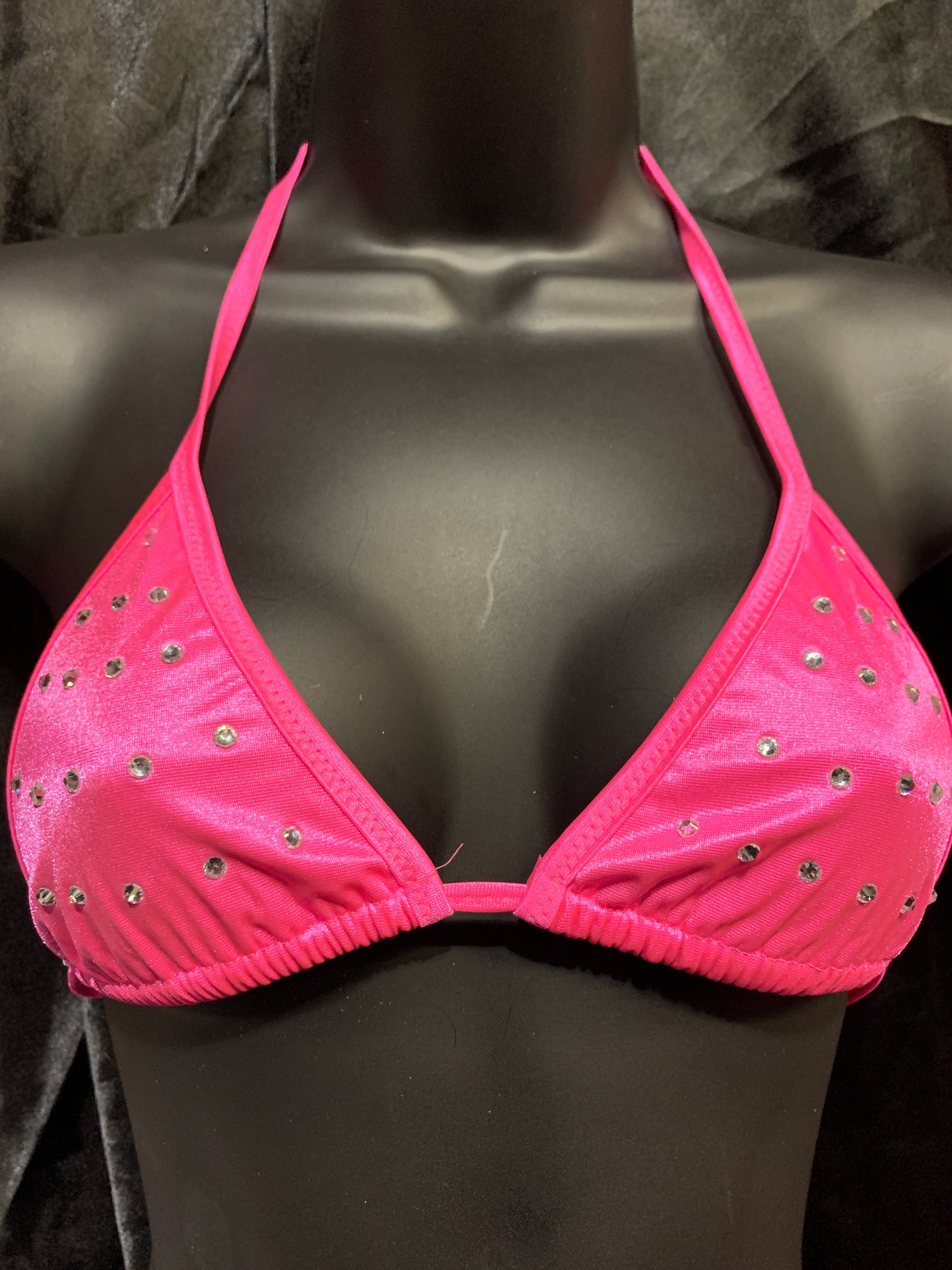 1038SR Small Rhinestone Triangle Bikini Top-The Edge OK