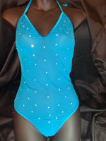 515 Halter Romper with Rhinestones-The Edge OK