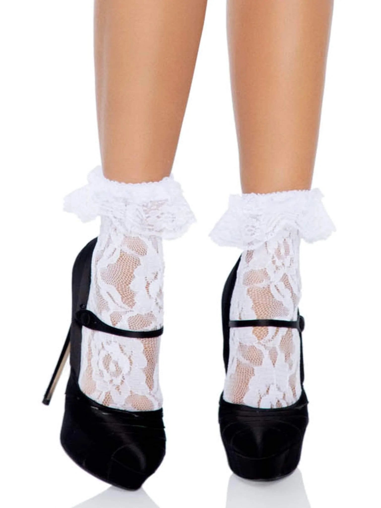 3030 Lace Ruffle Anklet Socks-The Edge OK