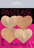 Pastease 2 Pair Small Rose Gold Hearts Pasties